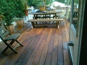 Hardwood deck that we powerwashed and brought back