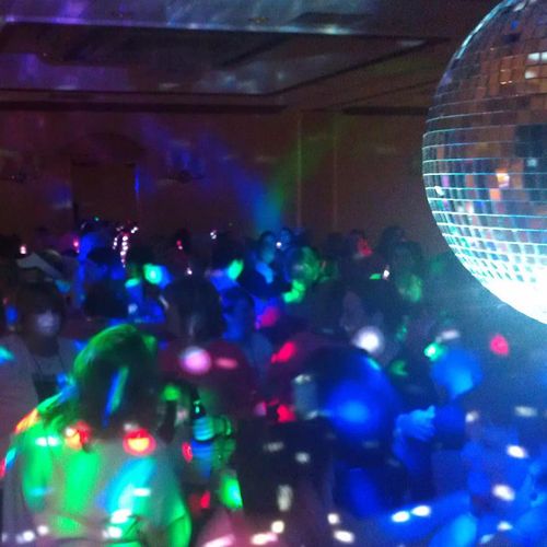 The dancefloor at an event from the perspective of