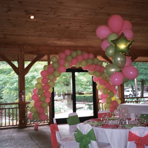 Pink and Lime green Arch I did for a formal.