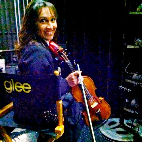 On the set of Glee