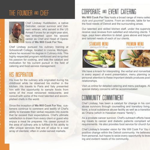 Michigan-based Corporate Catering Brochure (inside