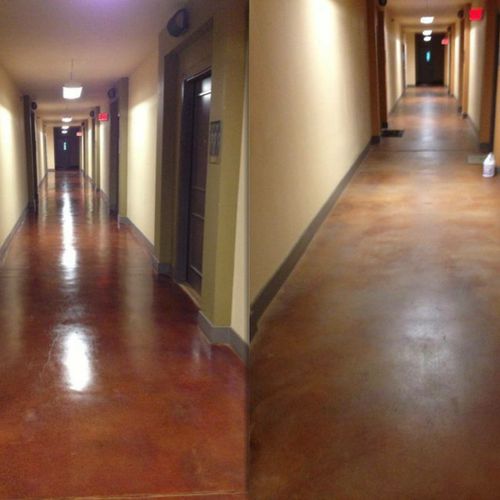 Floor maintenance pic before/after