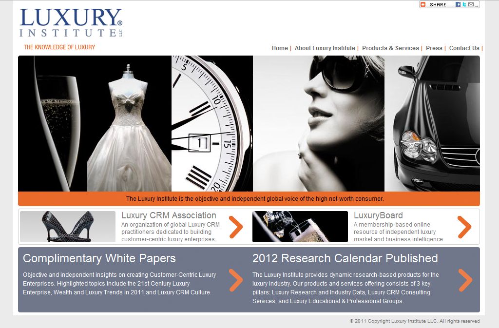 Luxury Institute Web site.