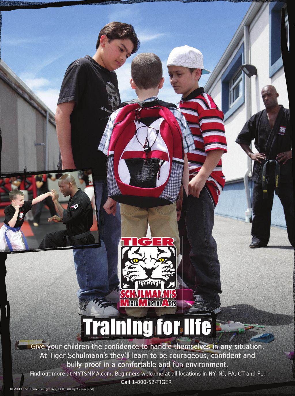 Magazine ad for Tiger Schulmann's martial arts sch