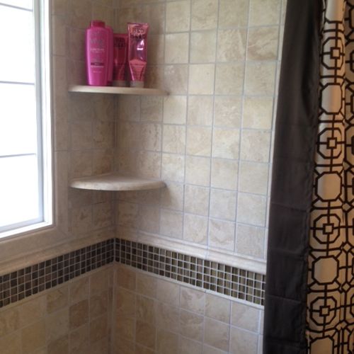 Custom tile shower.