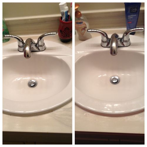 Before and After Sink Cleaning