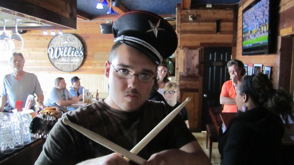 LME student drummer Alex Dietemeyer getting ready 