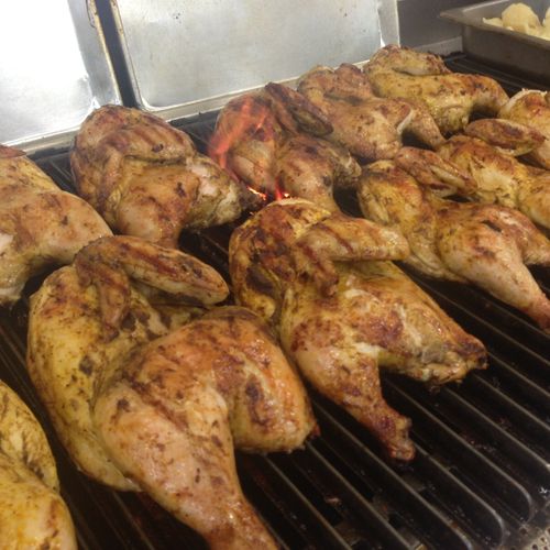 Our roasted chicken is marinated for 3 days then s