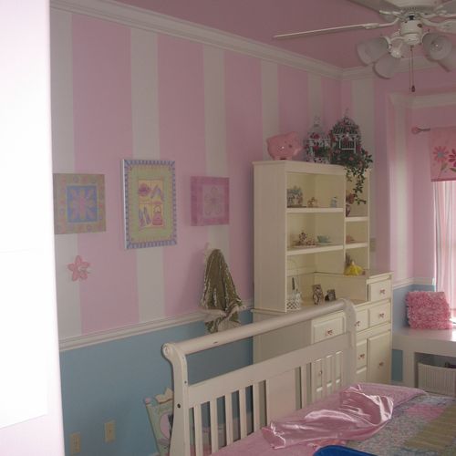 custom paint in a little girls room. we also insta