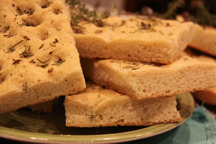 Homemade focaccia bread