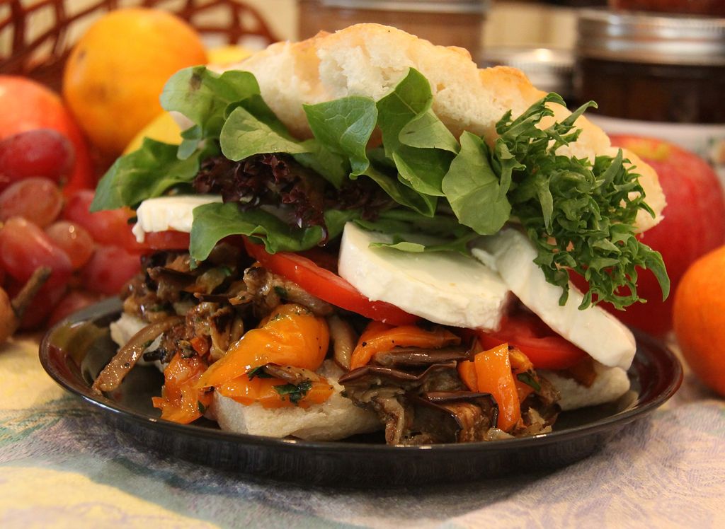 Grilled veggies with fresh mozzarella and our Swee