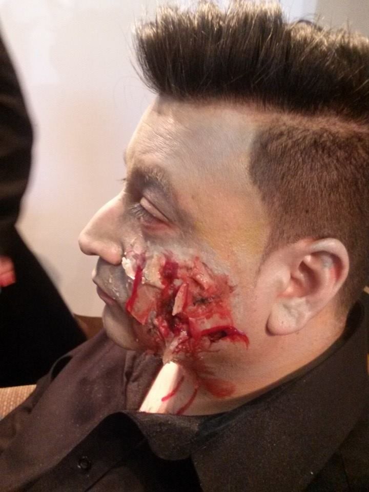 Special FX Makeup -- Glass Embedded in a Zombie Fa