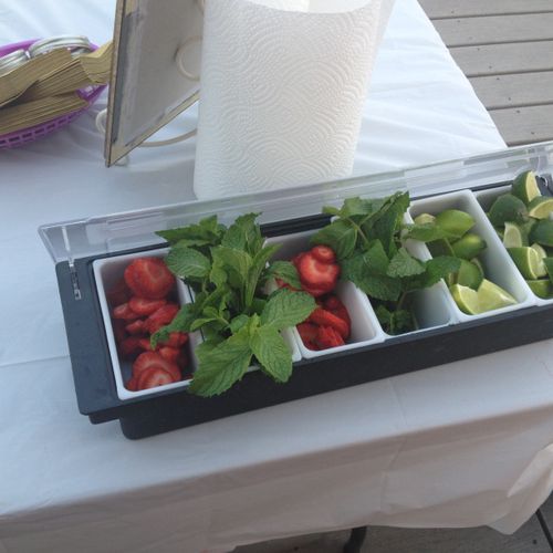 Strawberry Mojito set up for Rooftop birthday part