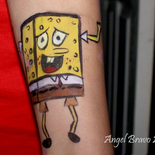 We offer Body paint fun characters like Sponge Bob