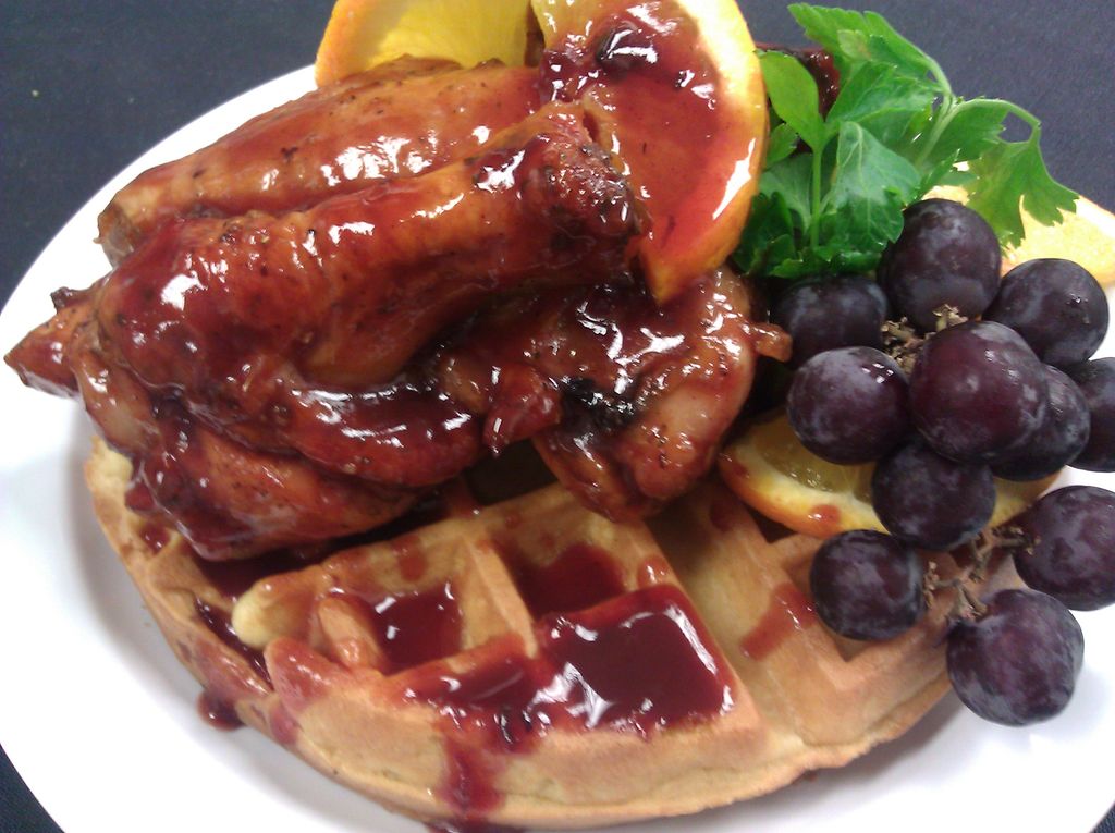 Sweet Potato Waffle and Chicken
with Uncle Bone's 