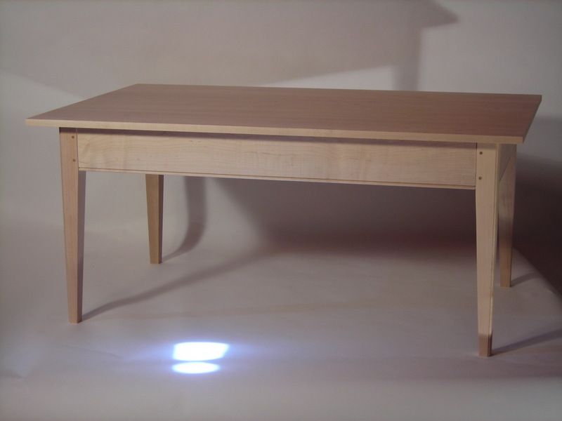 maple coffee table unfinished with tappered top be