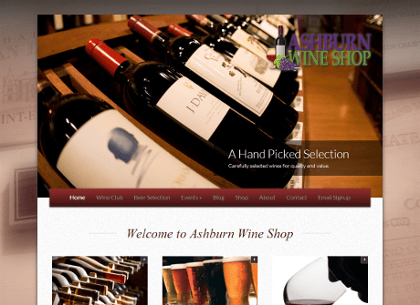 Website developed and designed for Ashburn Wine Sh