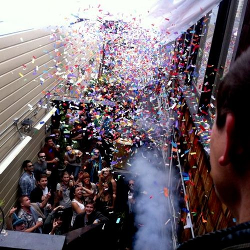 Confetti raining over my crowd I DJ'ed for at the 