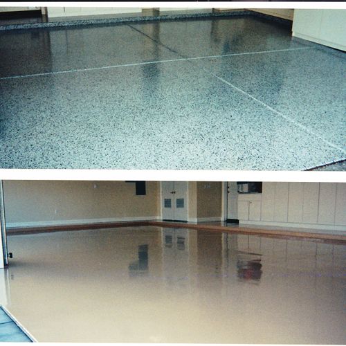 Granitex coated garage floors in assorted colors, 