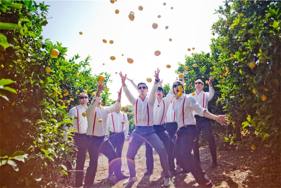 Creative wedding photography of the wedding party.