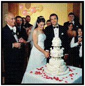 Cake cutting for a 2013 reception at HIdden Valley