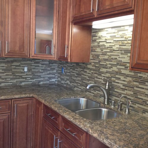 Custom Granite Kitchen and Tile Backsplash Install