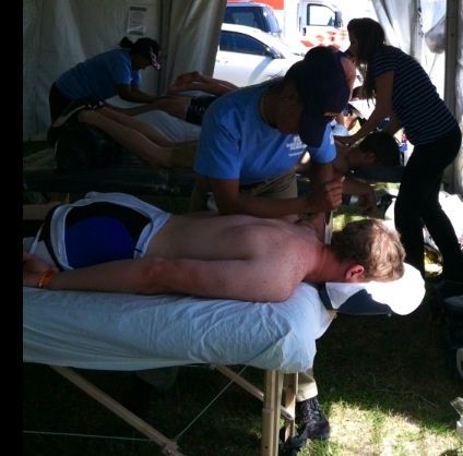 Post Sports massage on a cyclist at the MS-150 201