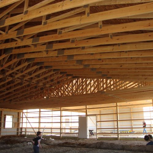 Inside pole barn