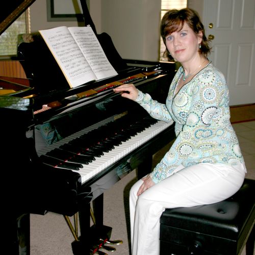 Susan in her piano studio!