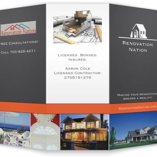 Renovation Nation Brochure - Front