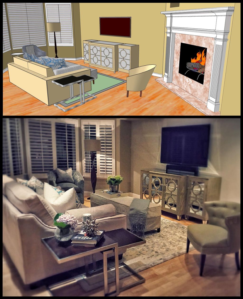 Scaled 3D Rendering, Interior Design