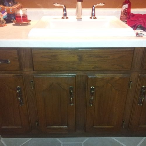 vanity to match existing cabinetry throughout the 