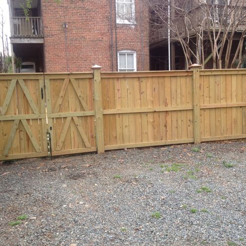 Custom wood fence and gate.