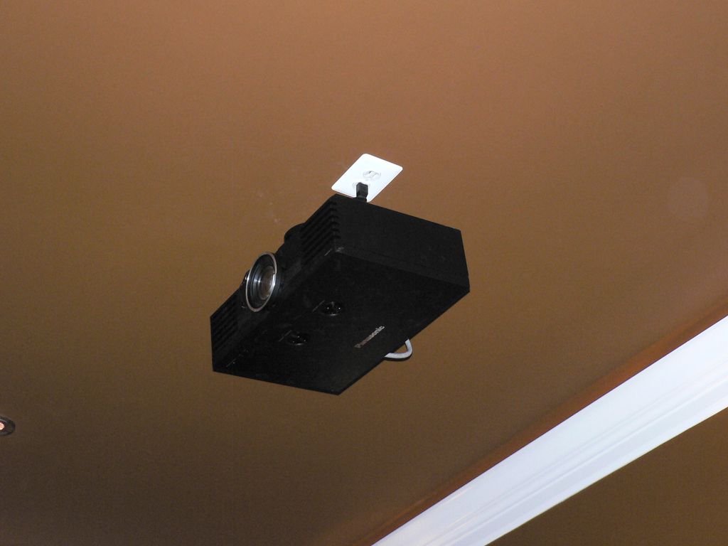 Projector mount with HDMI cable.