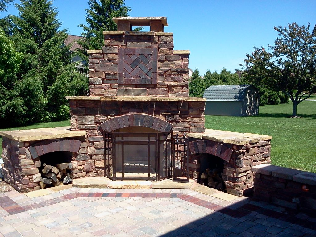 Fireplace and patio in the Tipp City area. Using D