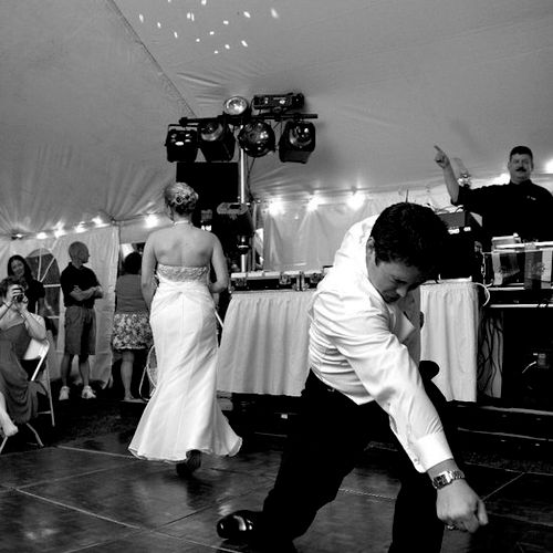 Wedding in a tent showing first dance from 2010