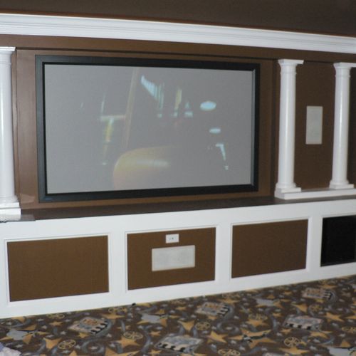 Complete custom theater room. This room was completely unfinished before installation.