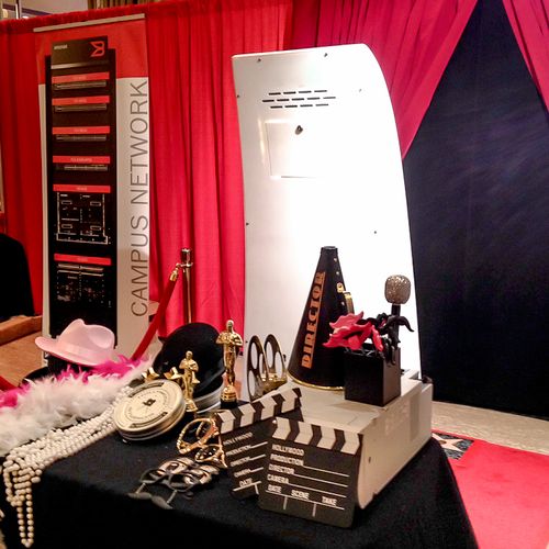 "Old Hollywood" themed corporate event with red & 