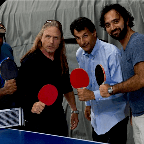 Hamming it up ping-pong style w/ Victor Wooten, St