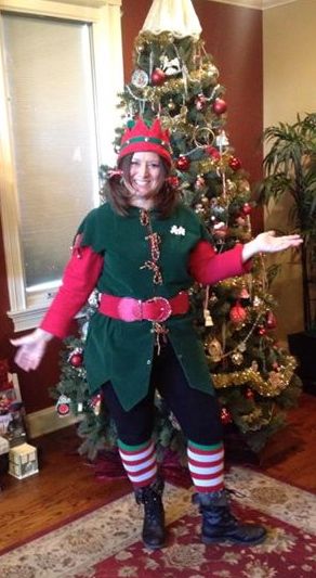I also dress up as an elf and Mrs Claus, for the h