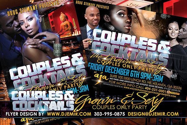 Couples & Cocktails Grown and Sexy Party Flyer des