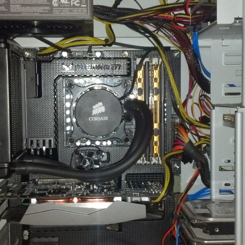 The internal setup of my own personal computer.