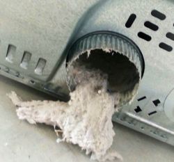 Back side of a dryer dangerous lint!