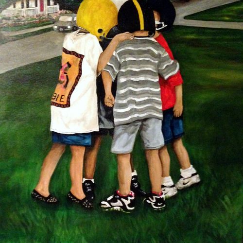 "Neighborhood Huddle"  36" x 48"
Acrylic