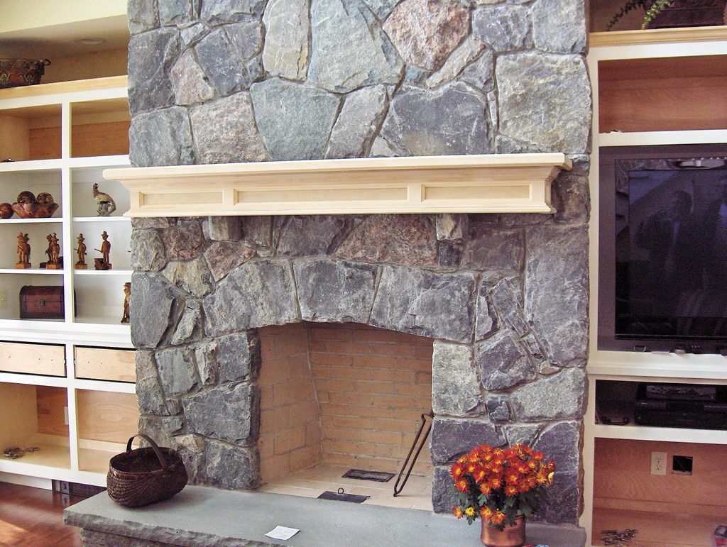 Mantel and our unfinished cabinetry job in Loudenv