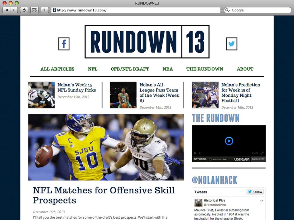 Logo and Web Design for a Sports Guru's Website