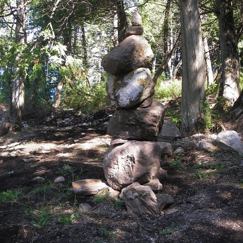 "Stone Man." Pink Granite Boulders.   Luke Wiseman