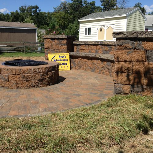 Firepit, Seating Wall, & Patio Hardscape Hanover, 