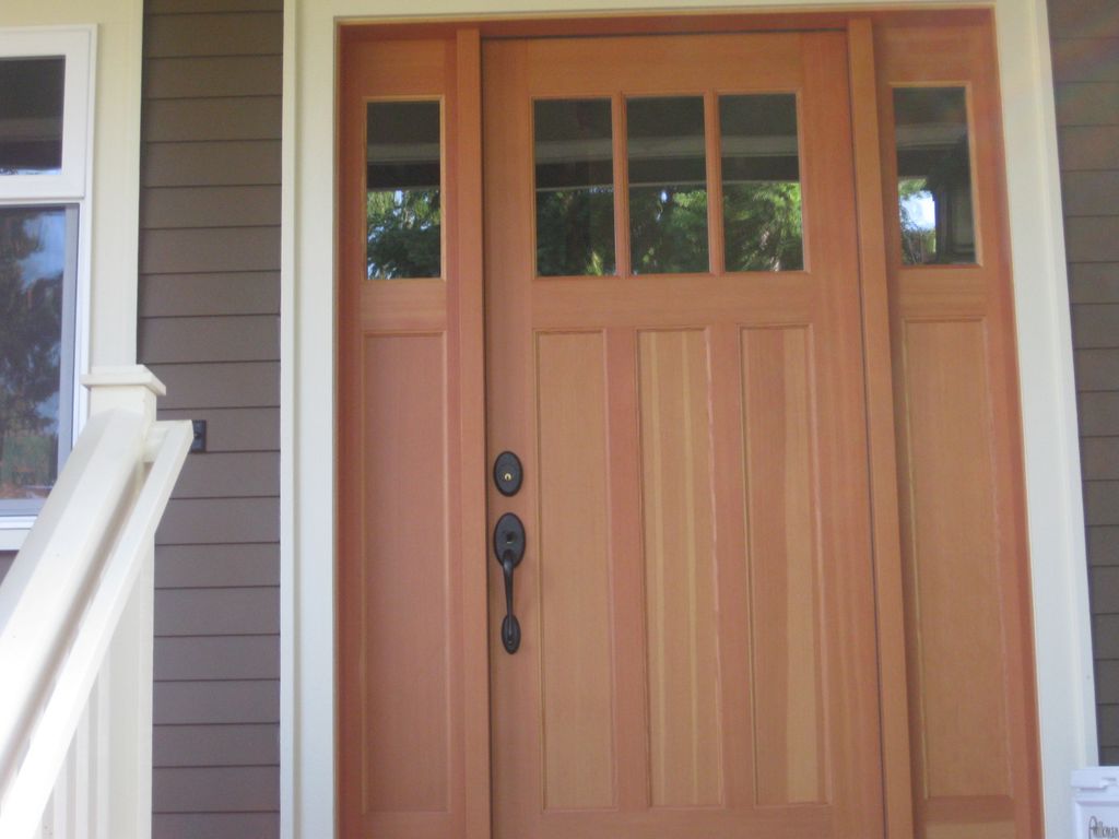Naturally finished exterior fir door