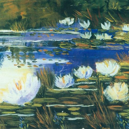 Flow of the Waterlillies oil painting done on loca